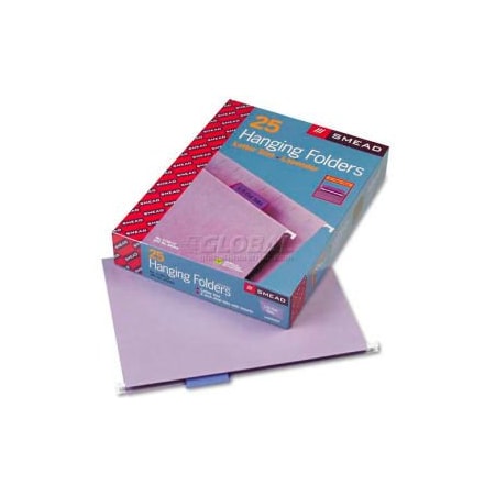 Smead Smead Hanging File Folders, 1/5 Tab, 11 Point Stock, Letter, Lavender, 25/Box 64064